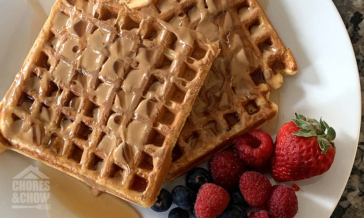 Best Peanut Butter Waffles (with Vegetables) - MJ and Hungryman