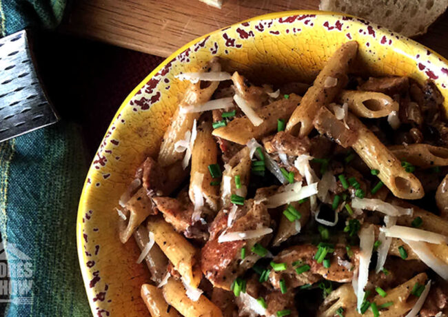 Blackened Chicken Pasta with Bacon & Parma Sauce