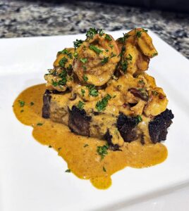 filet with shrimp and lobster cream sauce