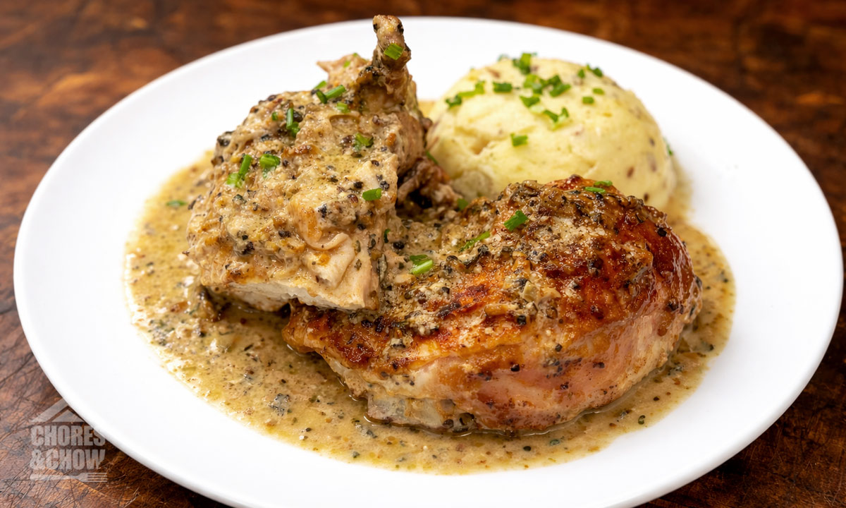 Roasted Chicken au Poivre